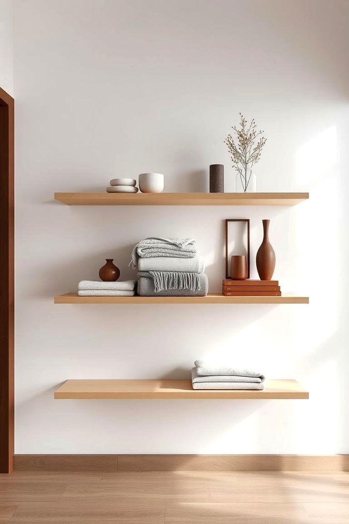 Floating Shelves - 22 Bedding Storage Ideas