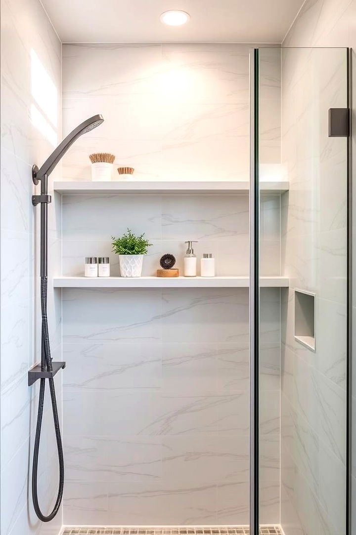 Floating Shelves - 22 Modern Shower Ideas