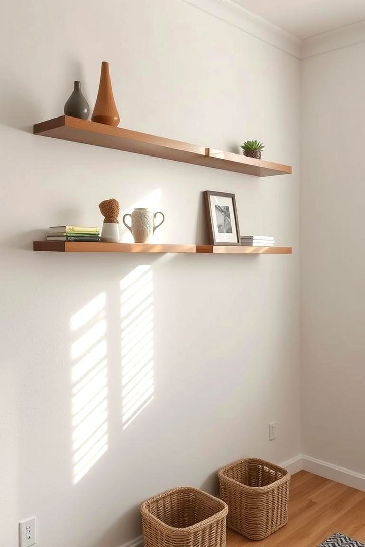 Floating Shelves Display - 22 Hallway Storage Ideas