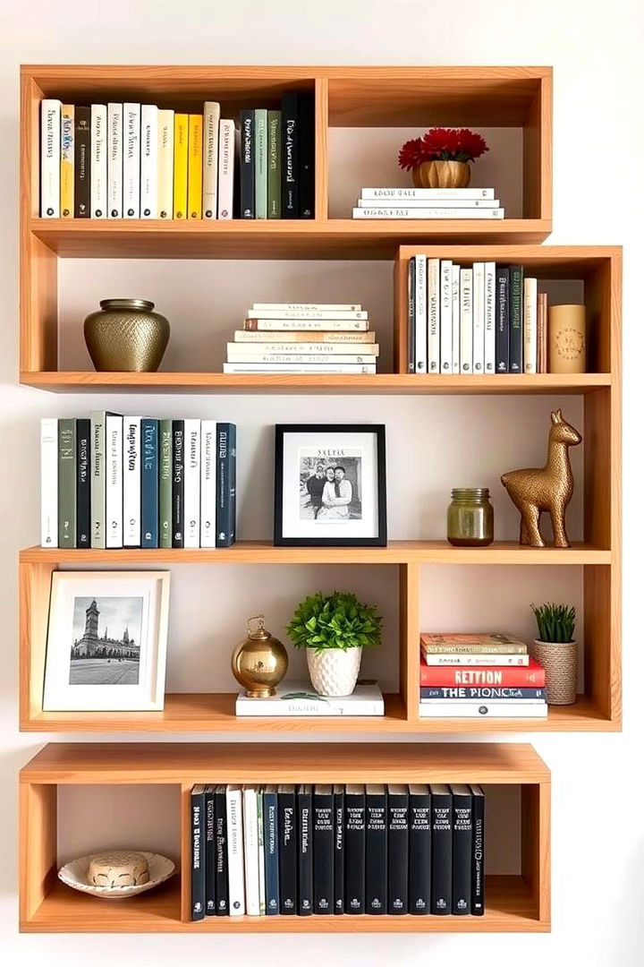 Floating Shelves Organization - 22 Modern Home Office Ideas