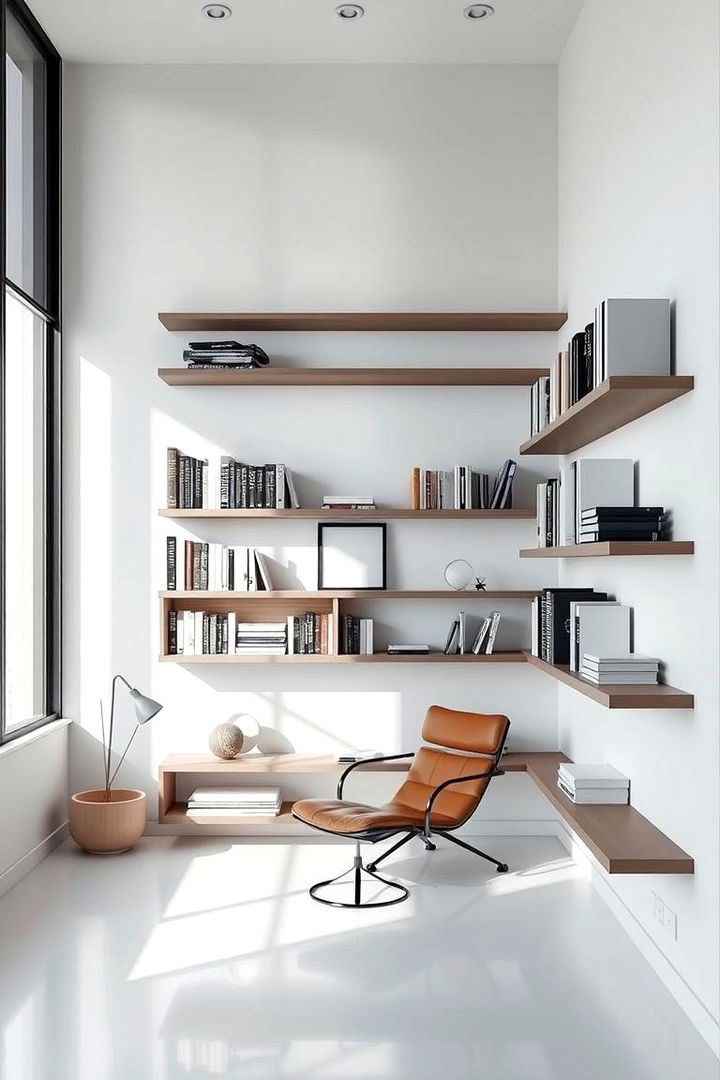 Floating Shelves Statement - 22 Home Library Ideas