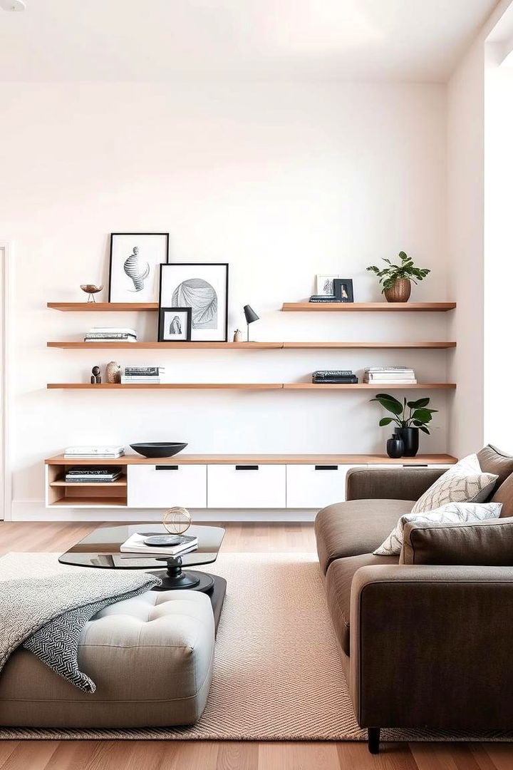Floating Shelves for Display and Storage - 22 Living Room Storage Ideas