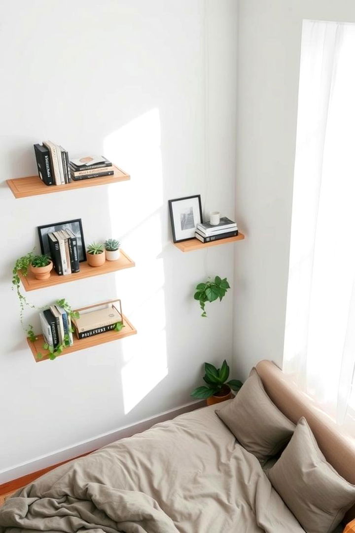 Floating Shelves for Display and Storage - 22 Bedroom Storage Ideas