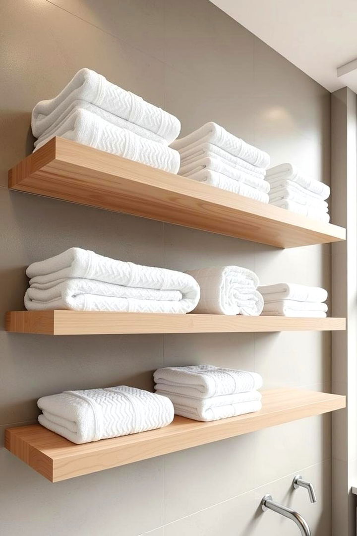 Floating Shelves for Towels - 22 Towel Display Ideas