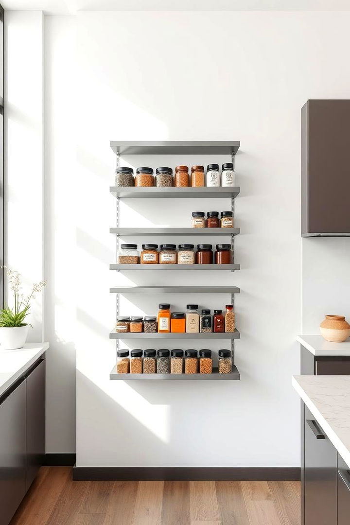 Floating Spice Racks - 22 Kitchen Wall Decor Ideas