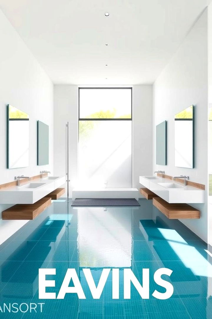 Floating Vanities and Sinks - 22 Pool Bathroom Ideas