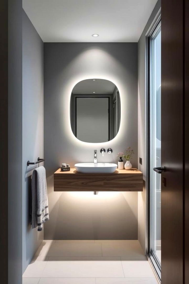 Floating Vanity Backlighting - 22 Small Bathroom Lighting Ideas