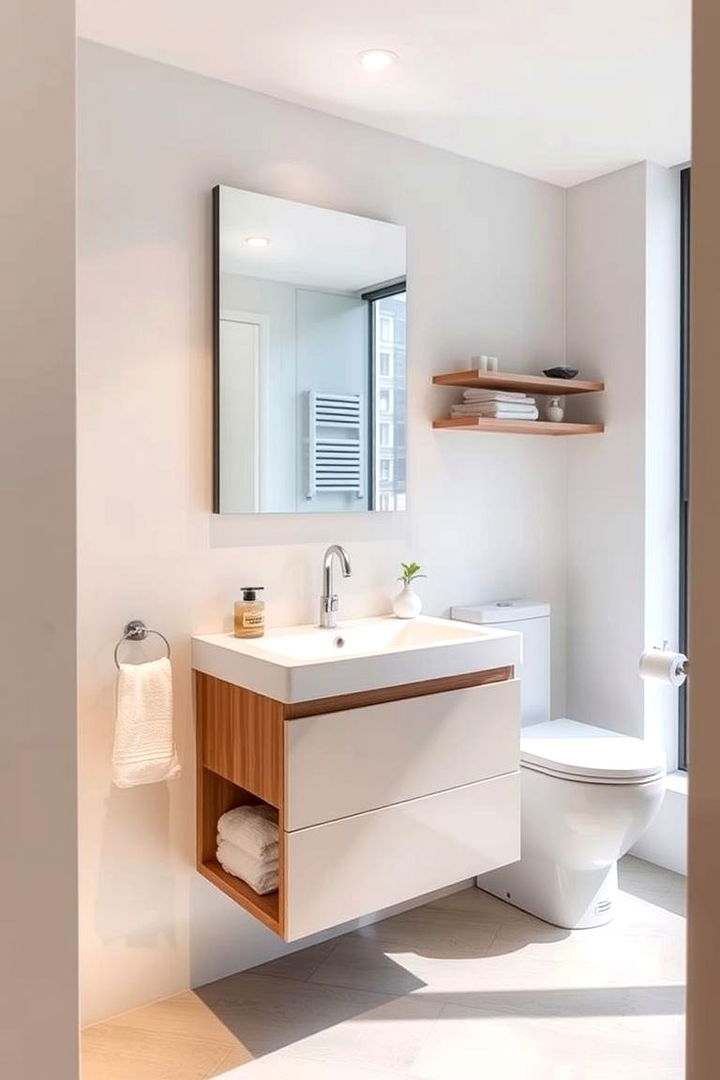 Floating Vanity with Compact Designs - 22 Floating Vanity Bathroom Ideas