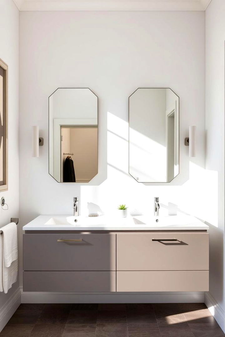 Floating Vanity with Dual Sinks - 22 Floating Vanity Bathroom Ideas