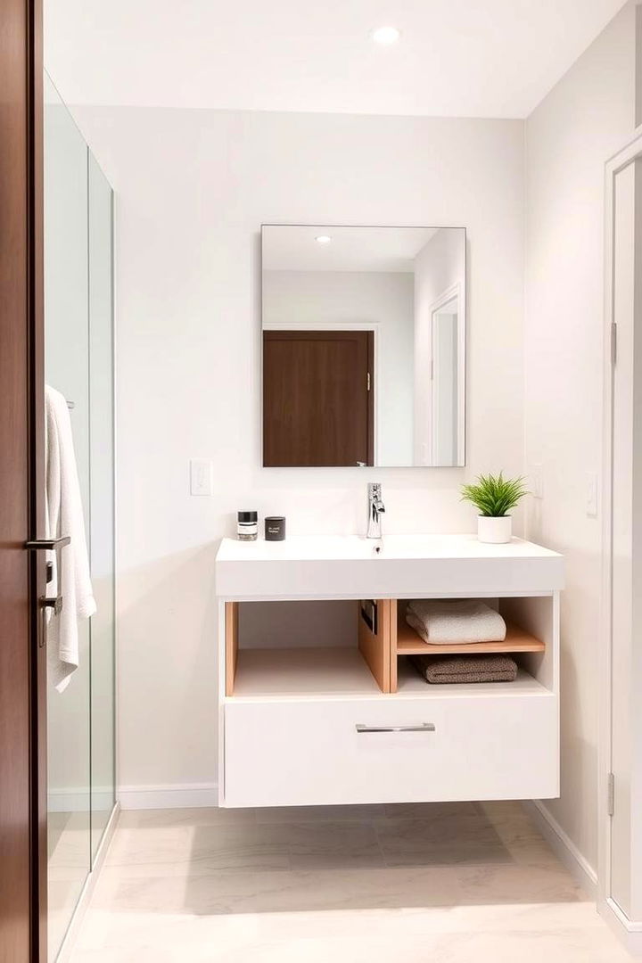 Floating Vanity with Hidden Compartments - 22 Floating Vanity Bathroom Ideas