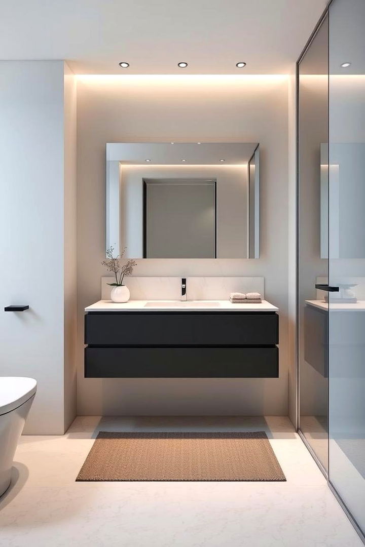 Floating Vanity with Minimal Hardware - 22 Floating Vanity Bathroom Ideas