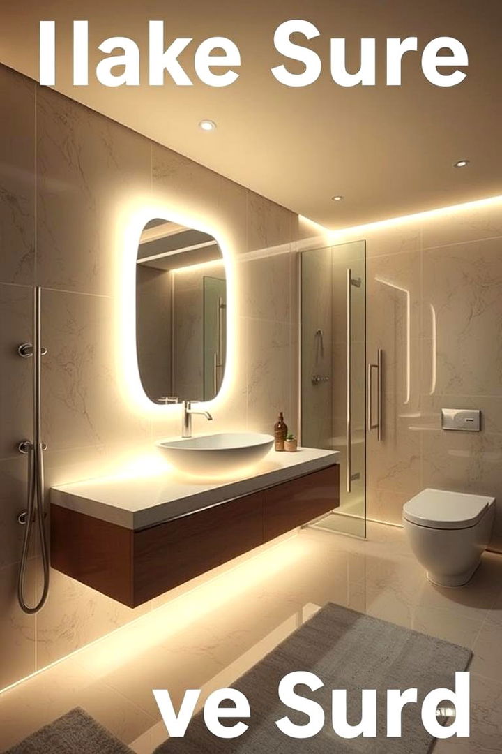 Floating Vanity with Under sink Lighting - 22 Floating Vanity Bathroom Ideas