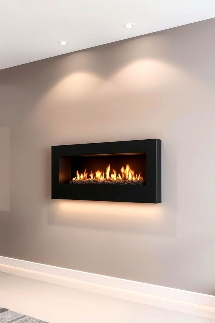 Floating Wall Mounted Fireplace - 22 Fireplace Ideas