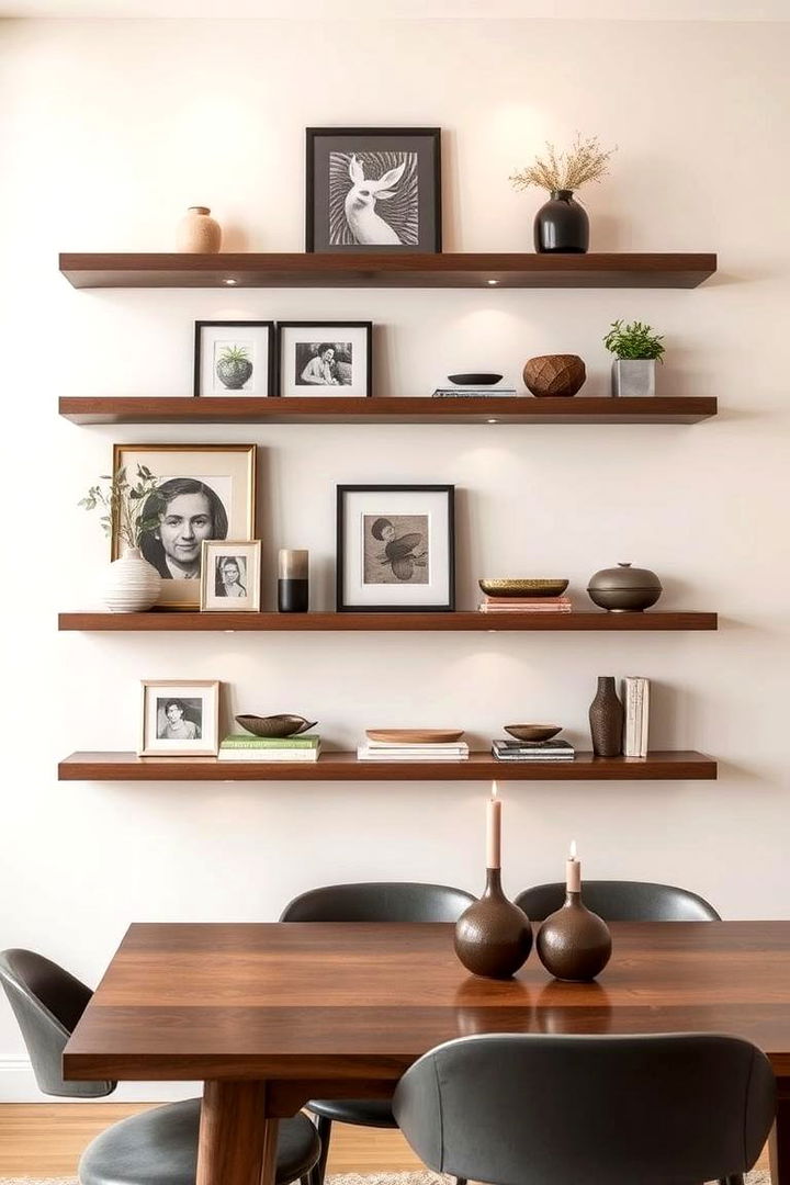 Floating Wall Shelves - 22 Dining Room Storage Ideas