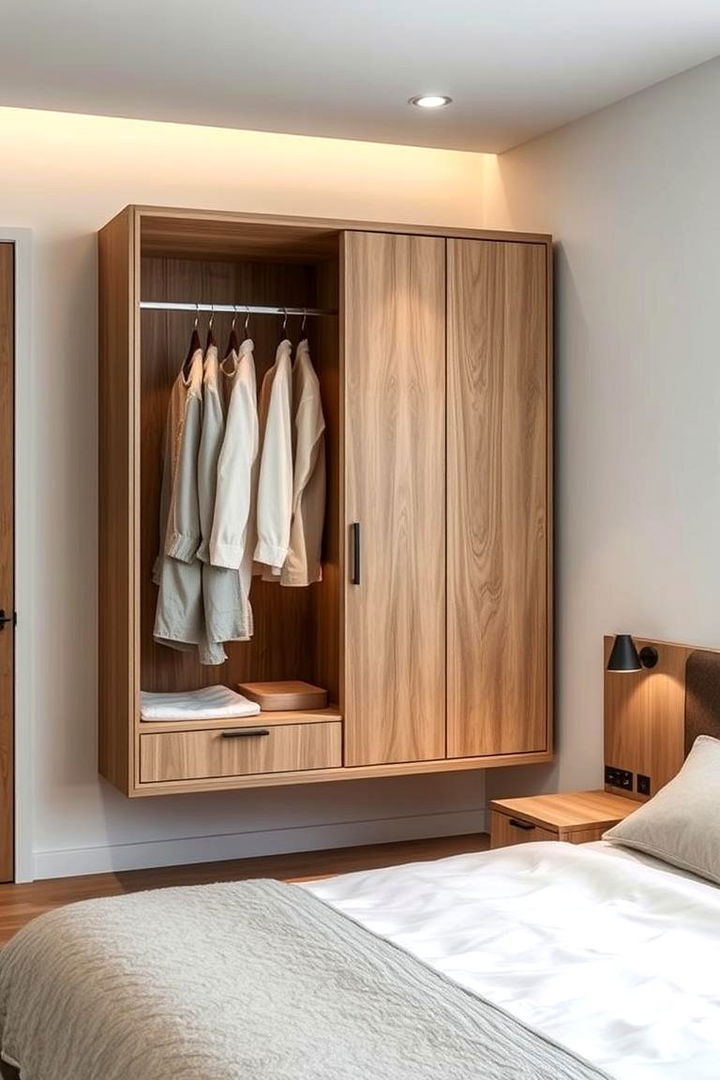 Floating Wardrobe Units - 22 Built-in Wardrobe Ideas Around a Bed