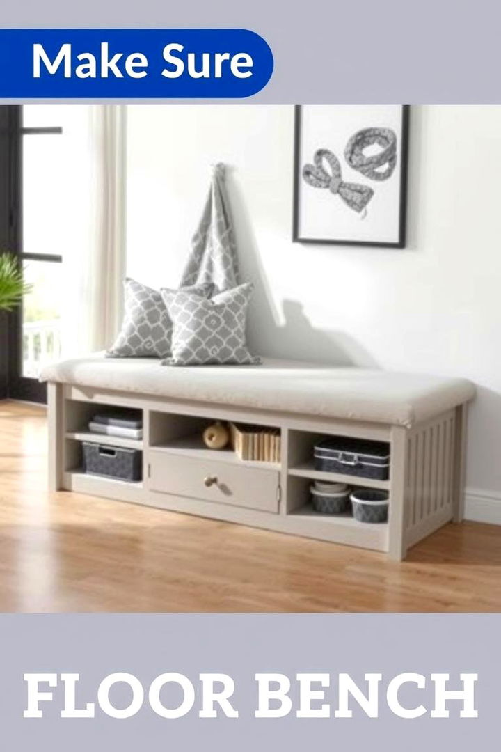 Floor Bench with Built in Storage - 22 Floor Seating Ideas