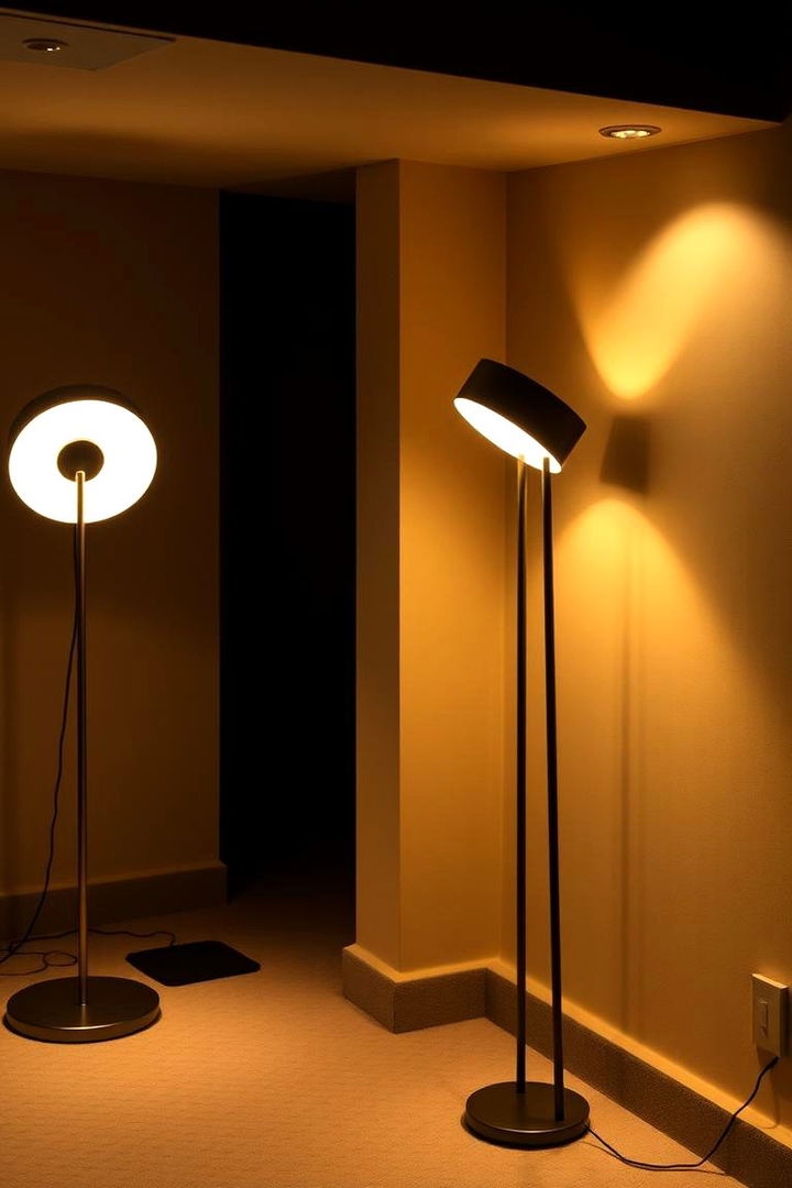 Floor Lamps to Illuminate Corners - 22 Basement Lighting Ideas