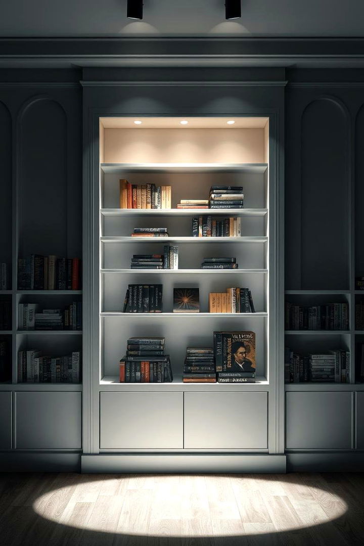 Floor Uplighting Bookshelf - 22 Bookshelf Lighting Ideas
