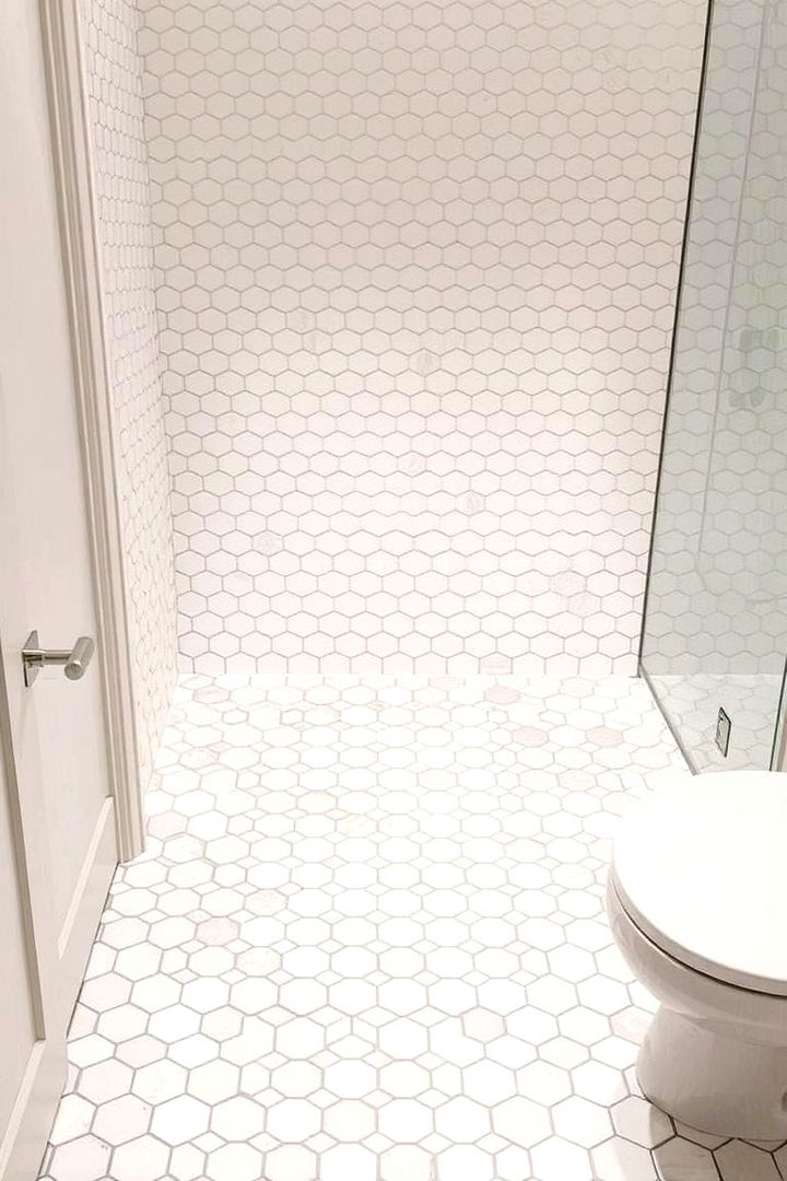 Floor and Wall Harmony - 22 Hexagon Tiles Ideas for Bathrooms