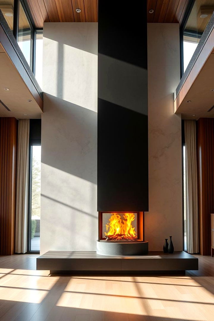 Floor to Ceiling Impact - 22 Mid-century Modern Fireplace Ideas