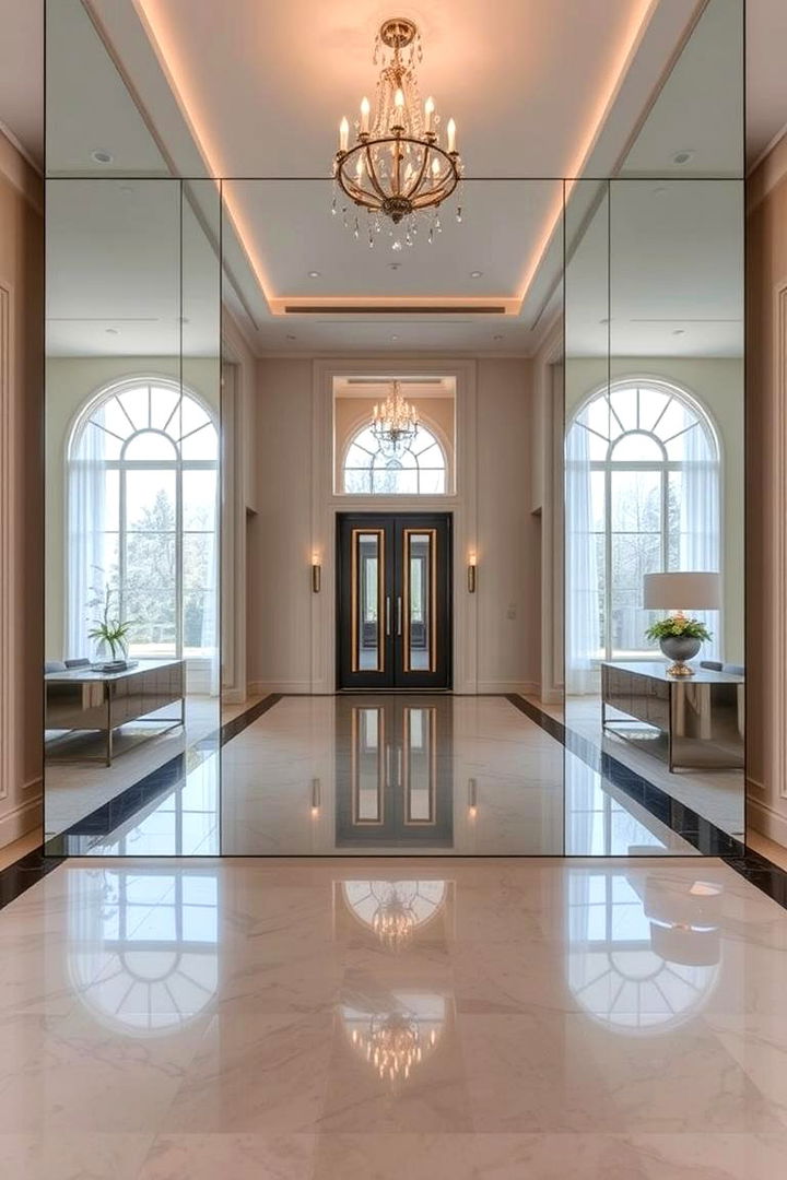 Floor to Ceiling Mirror Elegance - 22 Entryway Mirror Ideas