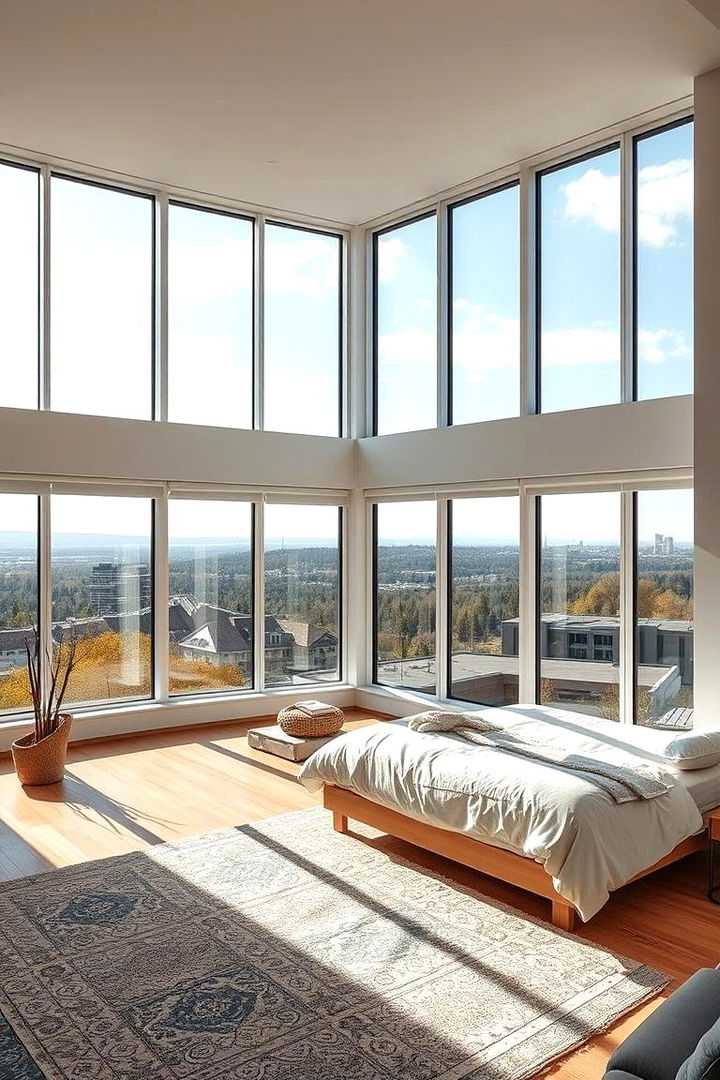 Floor to Ceiling Windows - 22 luxury modern bedroom ideas