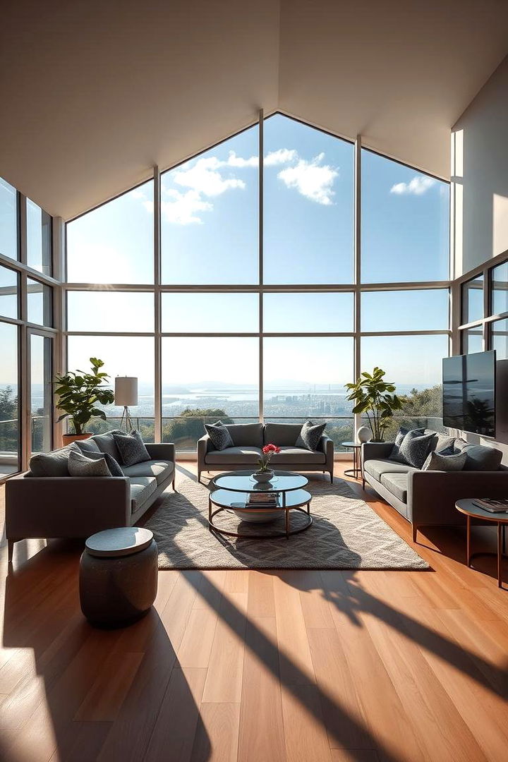 Floor to Ceiling Windows - 22 Long Living Room Ideas
