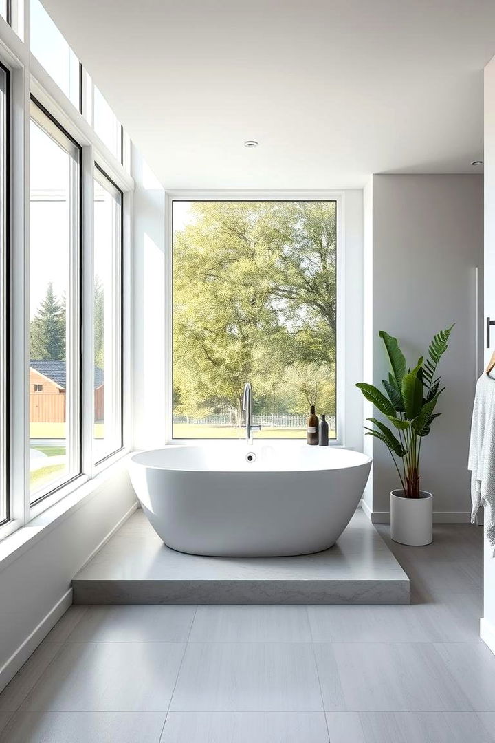Floor to Ceiling Windows and Natural Light - 22 Scandinavian Bathroom Ideas