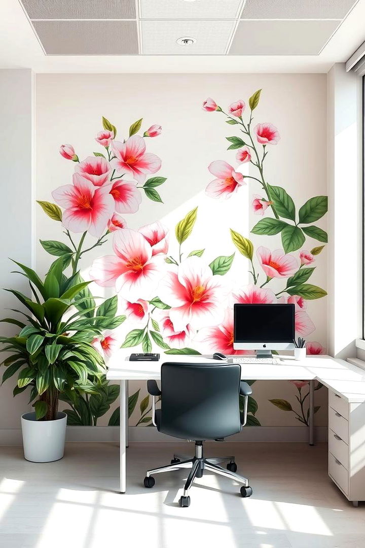 Floral Accents - 22 Office Wallpaper Ideas