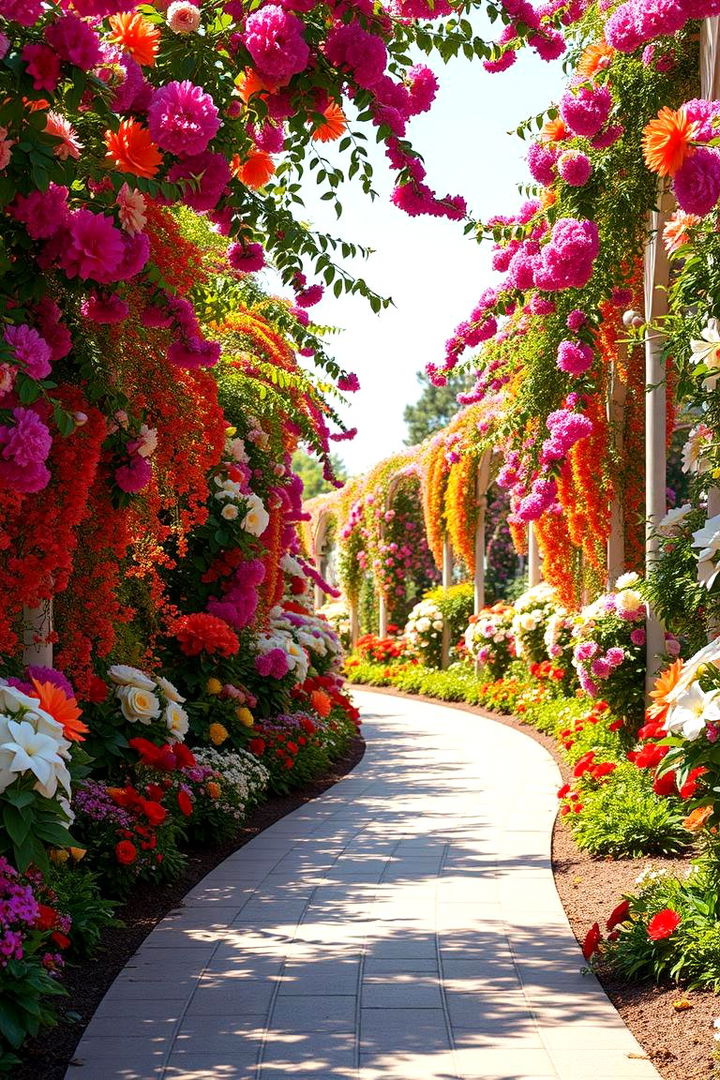Floral Border Curved Walkway - 22 Curved Walkway Ideas