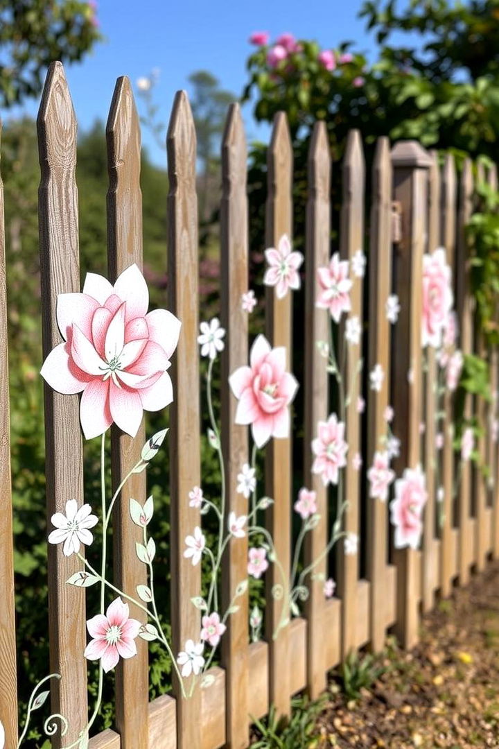 Floral Decals Bringing a Natural Touch to Fences - 22 Fence Art Ideas