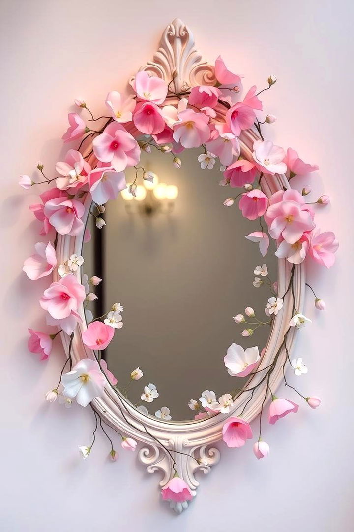 Floral Dreamscape Mirror Art - 22 Mirror Painting Ideas