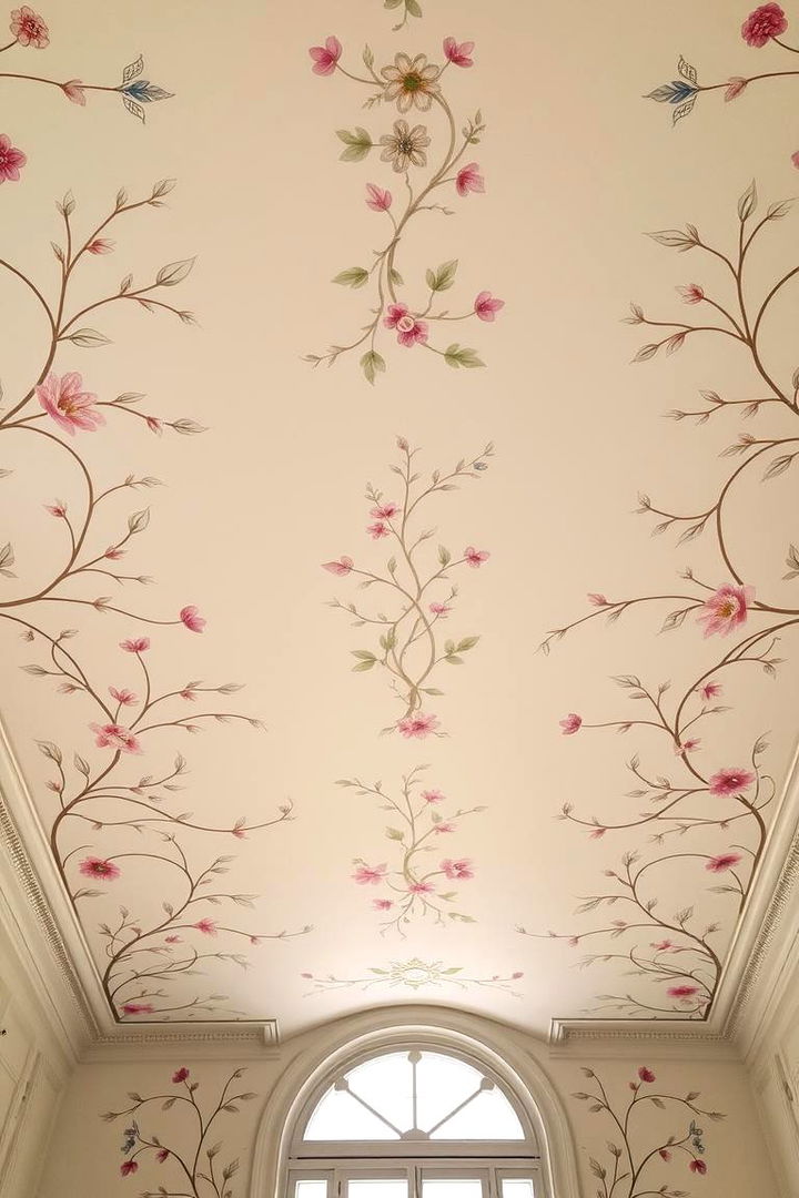 Floral Elegance - 22 Ceiling Wallpaper Ideas