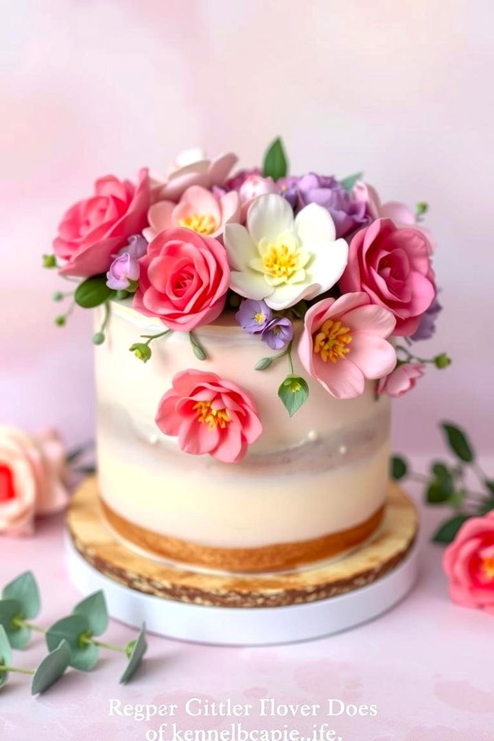 Floral Fantasy - 22 Naked and Semi-naked Wedding Cake Ideas