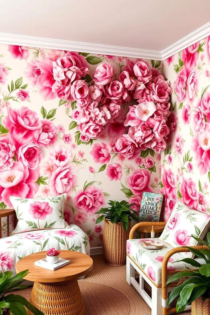 Floral Fantasy Haven - 22 Pink Boho Bedroom Ideas