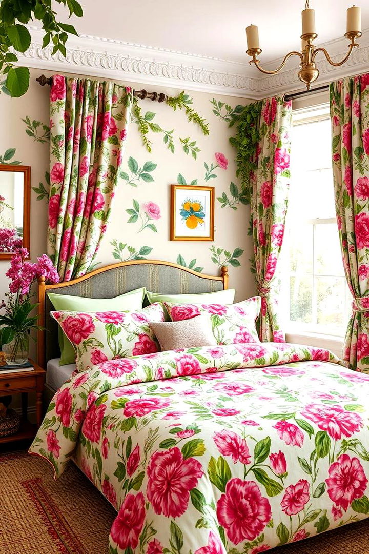 Floral Fusion Fantasy - 22 Pink and Green Bedroom Ideas