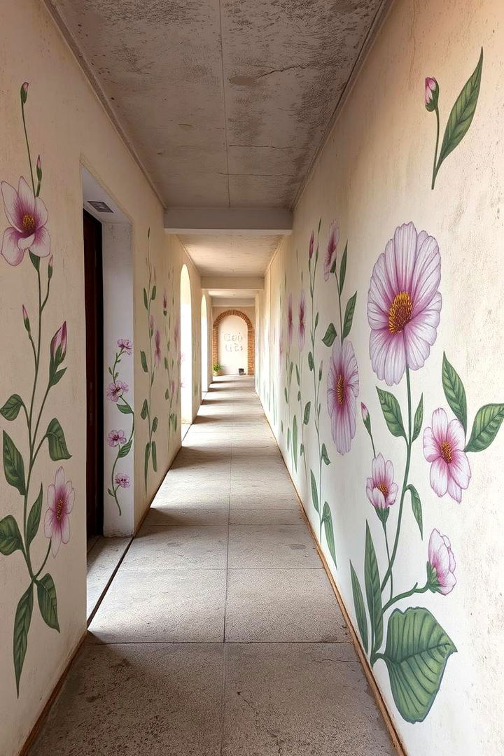 Floral Murals - 22 Concrete Walkway Painting Ideas