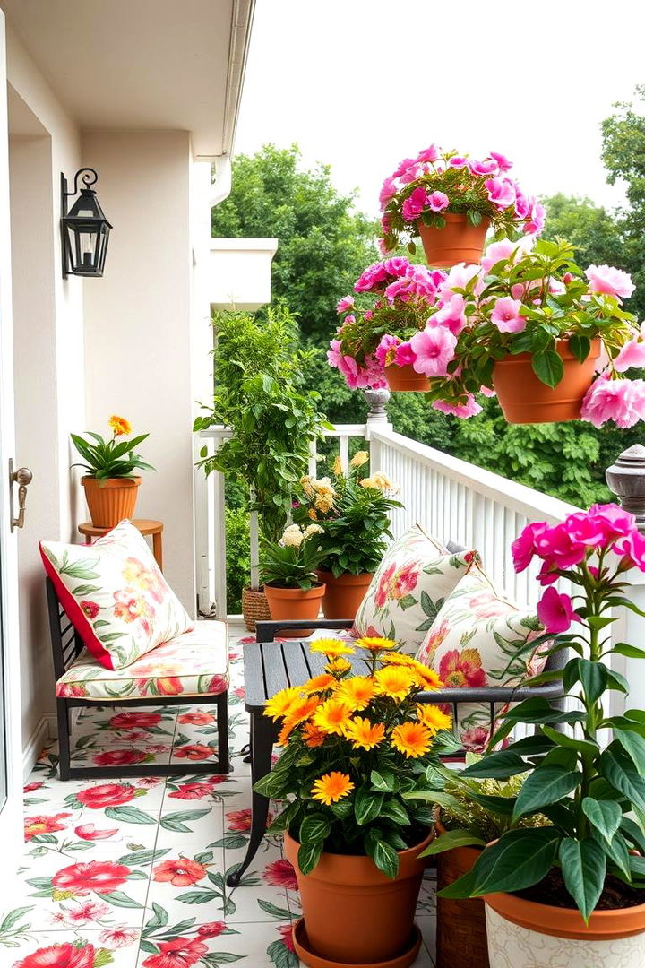 Floral Pattern Bliss - 22 Balcony Deck Ideas