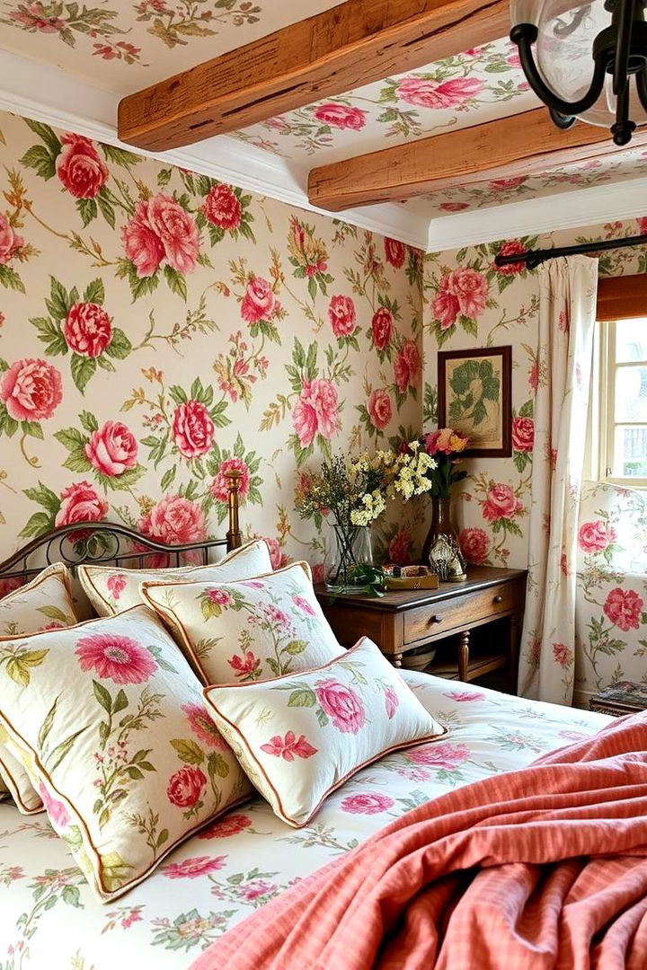 Floral Pattern Flourish - 22 Country Bedroom Ideas