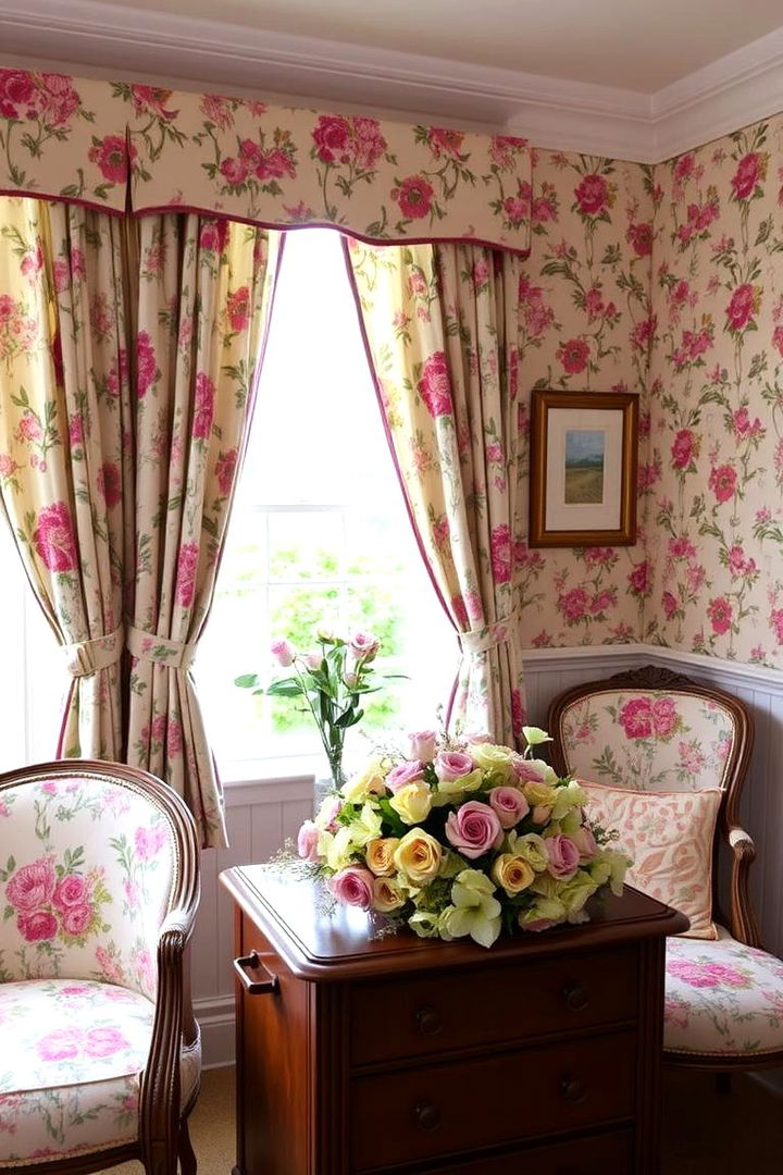 Floral Pattern Furnishings - 22 Cottage Bedroom Ideas