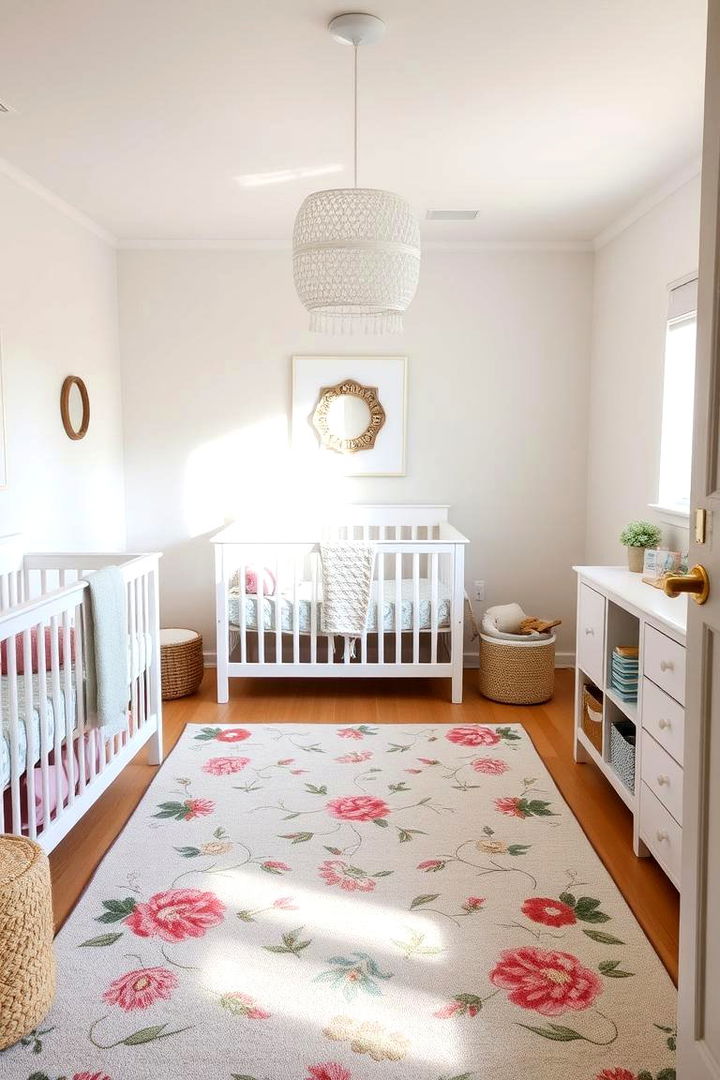 Floral Patterned Area Rugs for Comfort - 22 Floral Nursery Ideas