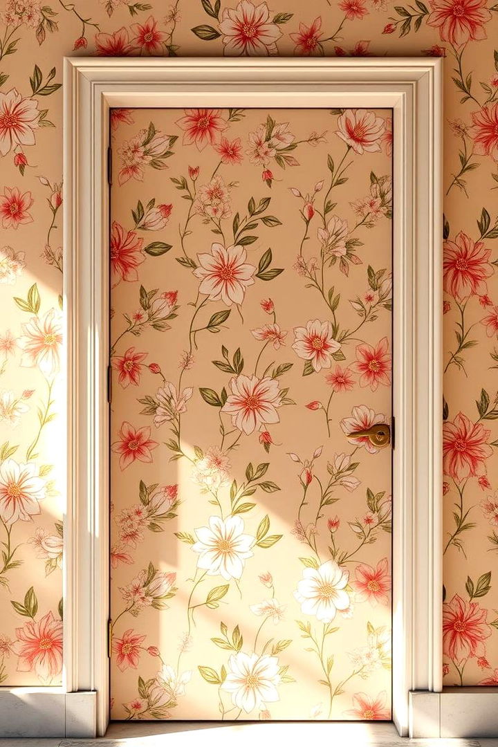 Floral Patterned Door - 22 Bedroom Door Decorating Ideas