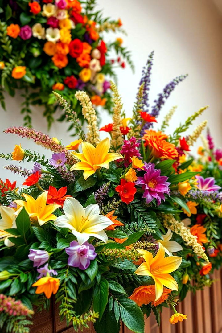 Floral and Foliage Fusion - 22 Mantel Garland Ideas