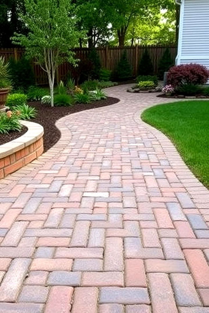 Flowing Herringbone Interconnections - 22 herringbone brick patio designs