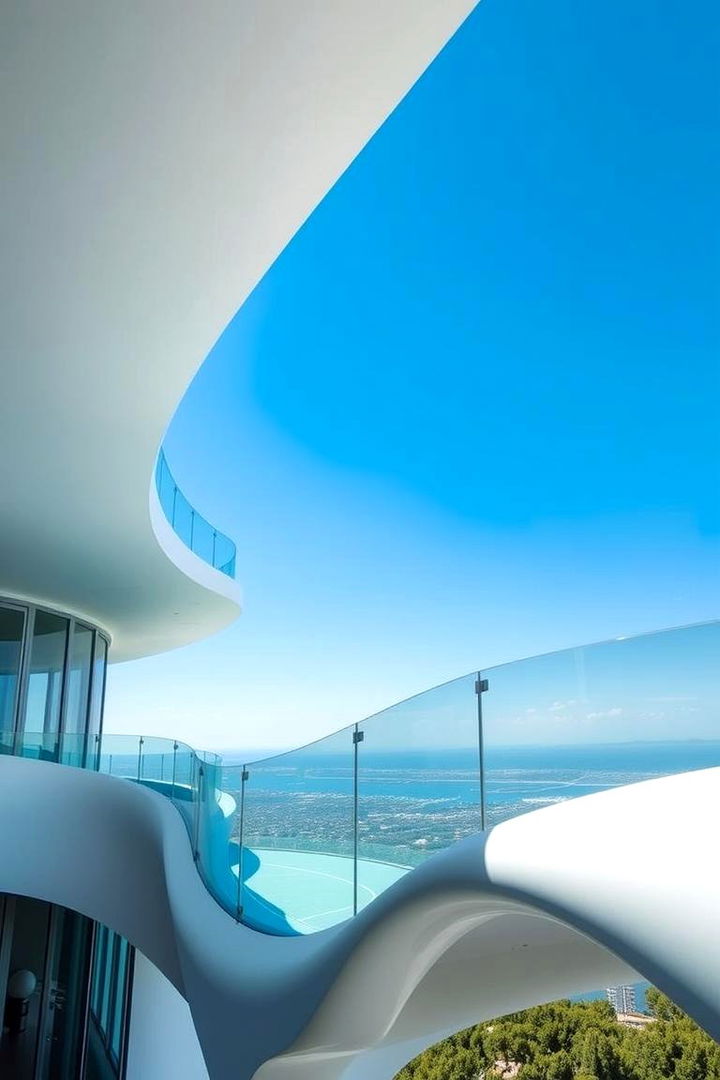 Fluid Curved Designs - 22 Glass Balcony Design Ideas