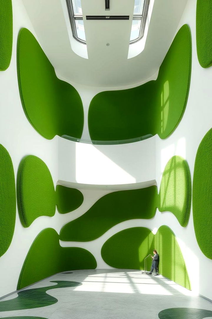 Fluid Green Organic Lines - 22 Green Panelling Bedroom Ideas