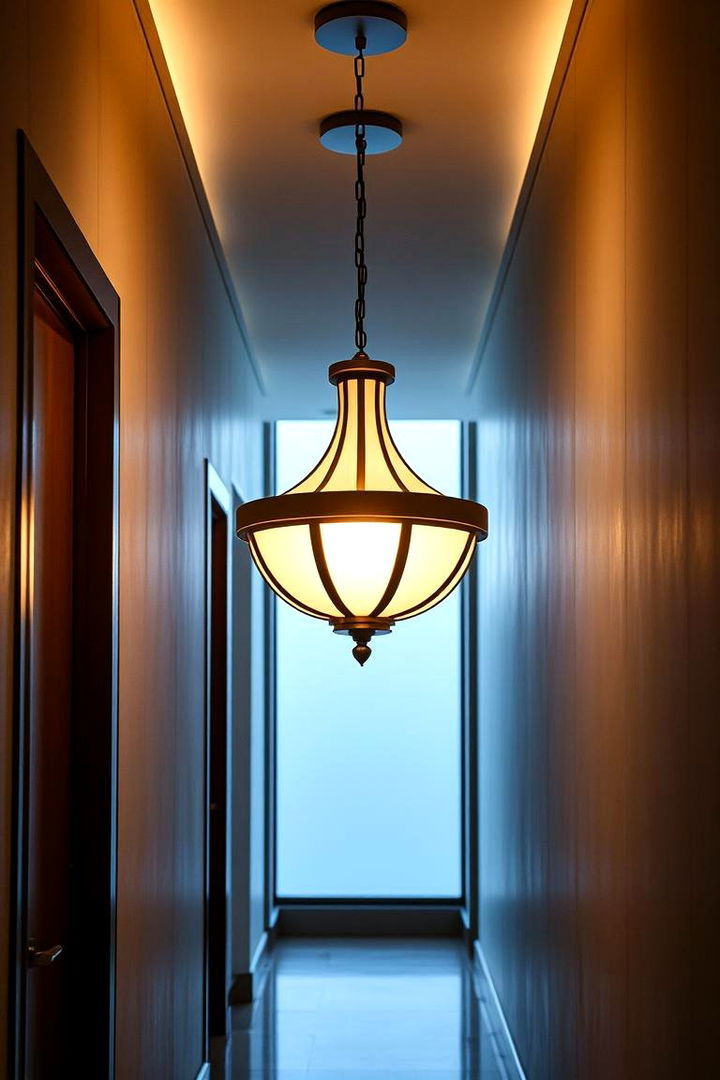Focal Statement Crafting a Signature Look - 22 Narrow Hallway Lighting Ideas