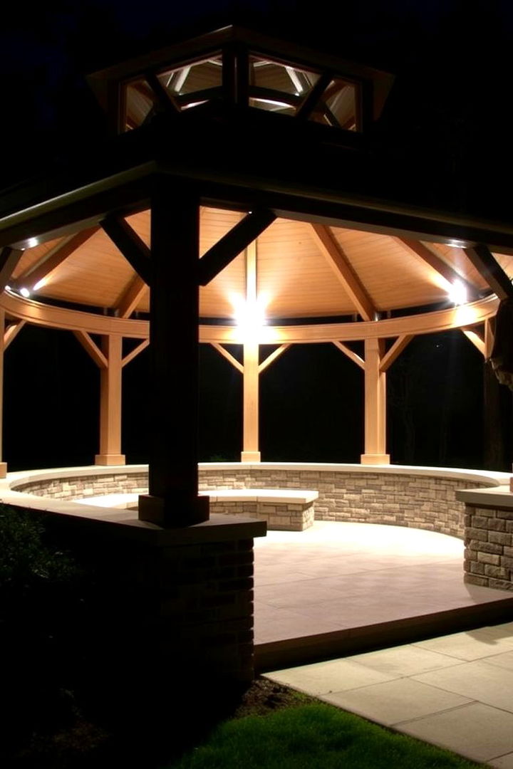 Focused Accent Spotlights - 22 Gazebo Lighting Ideas