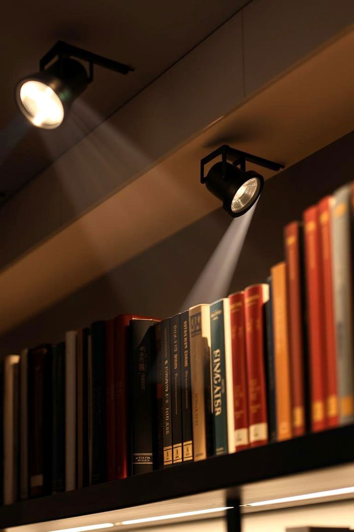 Focused Spotlight Effects - 22 Bookshelf Lighting Ideas