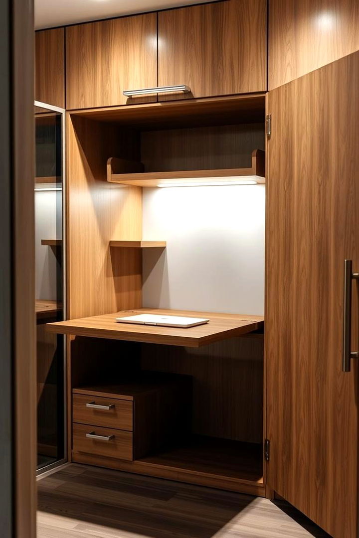 Fold Out Workstations in Cabinets - 22 cabinet storage ideas